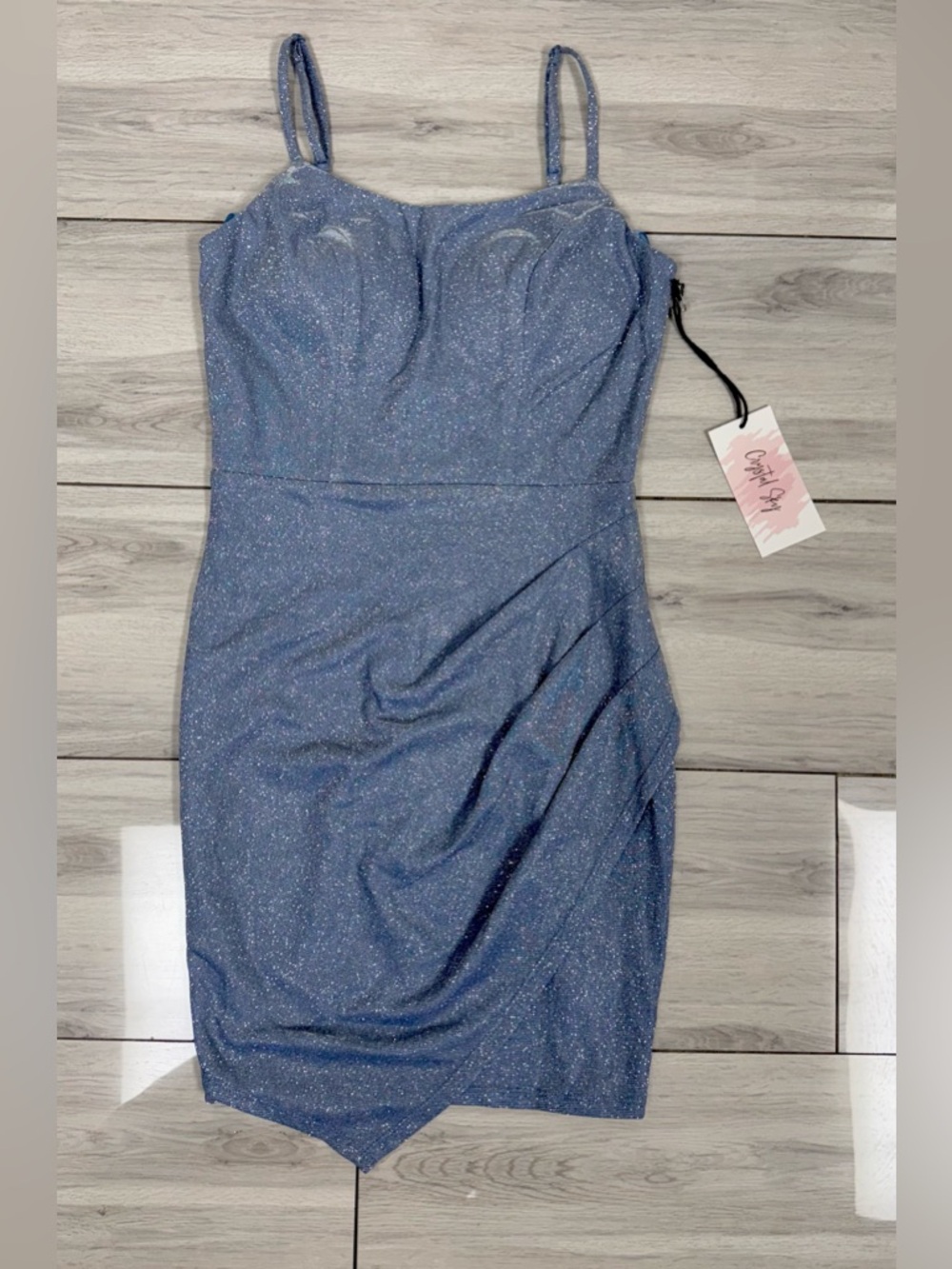Sparkle Blue Sleeveless Bodycon Dress